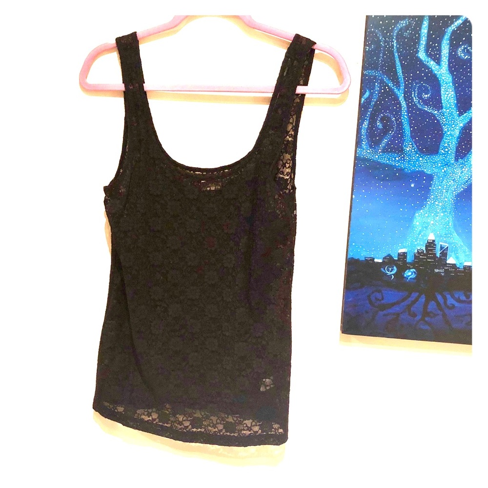 black lace top